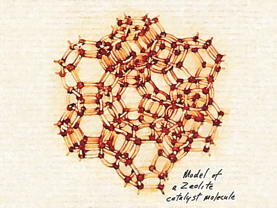 scientific sketch of ZSM5 catalyst 